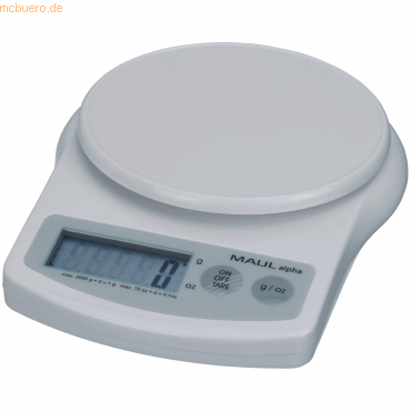 Maul Briefwaage Maulalpha mit Batterie 2000g weiß Maul Briefwaage Maulalpha mit Batterie 2000g weiß von Maul