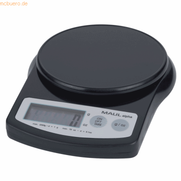 Maul Briefwaage Maulalpha mit Batterie schwarz bis zu 2000 g Maul Briefwaage Maulalpha mit Batterie schwarz bis zu 2000 g von Maul