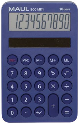 Maul ECO MD 1 Taschenrechner Hellblau Display (Stellen): 10solarbetrieben (B x H x T) 76 x 120 x 13m von Maul
