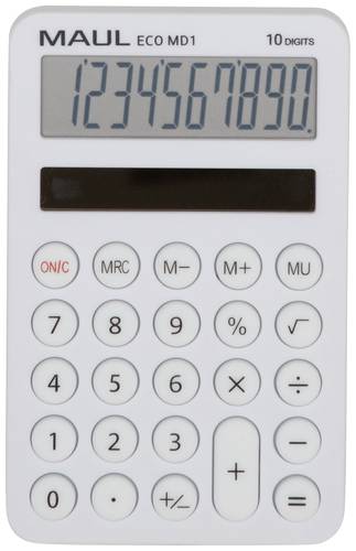 Maul ECO MD 1 Taschenrechner Schwarz Display (Stellen): 10solarbetrieben (B x H x T) 76 x 120 x 13mm von Maul