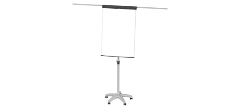 Maul Flipchart MAULstandard 73 x 101 cm | Mobiles Whiteboard mit 5 Fußrollen und Rundfuß | Magnetisches und höhenverstellbares Board | Schnellwechsel Blockhalter mit 2 Papierhaltern | Grau von Maul