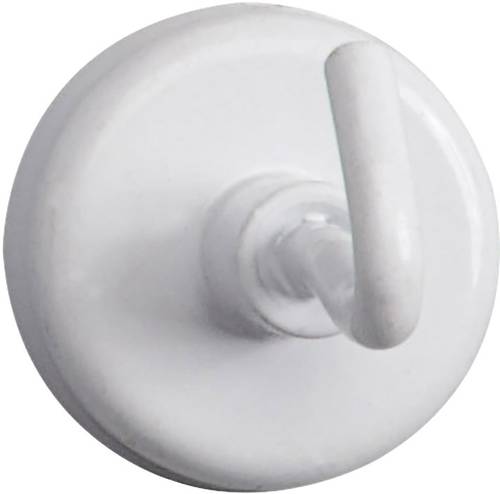 Maul Magnet (Ø x H) 25mm x 36mm rund, mit Haken Weiß 5 St. 6157802 von Maul