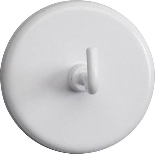 Maul Magnet (Ø x H) 47mm x 36mm rund, mit Haken Weiß 5 St. 6159002 von Maul