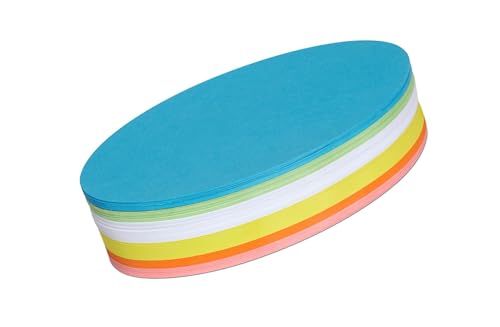 Maul Moderationskarten | Seminarkarten | Kanban Karten | Präsentationskarten | Moderationskoffer Nachfüllpack | oval, 110 x 190 mm, 150 g/m² Papier, beidseitig verwendbar, farbig sortiert, 250 Stück von Maul