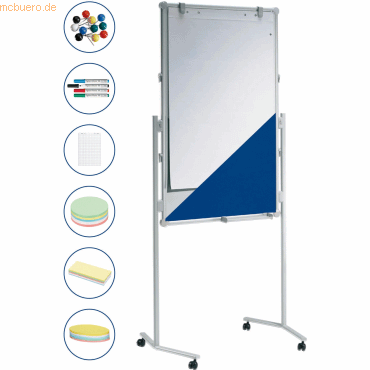 Maul Moderationstafel professionell 120x75cm Set Textil/Whiteboard von Maul