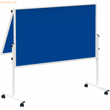 Maul Moderationstafel solid 150x120 cm Filz geteilt mit Rollen blau von Maul