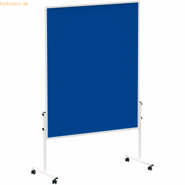 Maul Moderationstafel solid 150x120 cm Filz ungeteilt mit Rollen blau von Maul