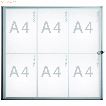 Maul Schaukasten extraslim 6xA4 aluminium Innenbereich 65,5x71,1x2,7cm von Maul