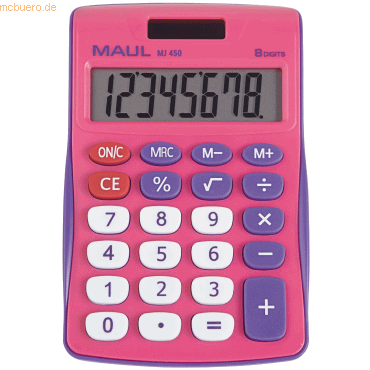 Maul Tischrechner MJ 450 Solar/Batterie 72x19mm pink von Maul