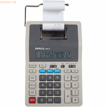 Maul Tischrechner printing MPP 32 Netz/Batterie 147x68mm grau Maul Tischrechner printing MPP 32 Netz/Batterie 147x68mm grau von Maul