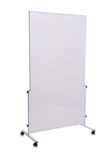 Whiteboard mobil MAULsolid easy2move, magnethaftend und beschreibbar, weiß, beidseitig, auch als Stellwand nutzbar von Maul