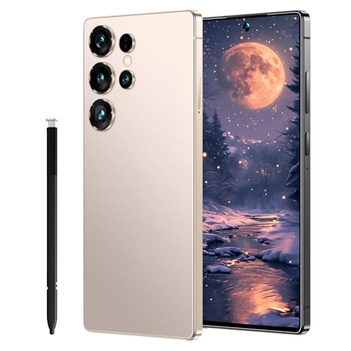 G25Ultra Unlocked Phone 7.3“ HD+ Display | 8GB RAM 256GB ROM | Dual SIM & 108MP Kamera | Android 14 | 4G LTE + Face ID/Wi-Fi/GPS | Lange Batterie - Budget Smartphone (G25Ultra-Champagner-Gold) von Maustron