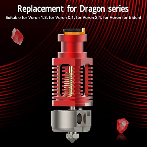 3D-Drucker-Hotend-Kit, Hochtemperatur-Extruder-Zubehör aus Kupferlegierung für Ersatzteile (Rot) von Mavaol