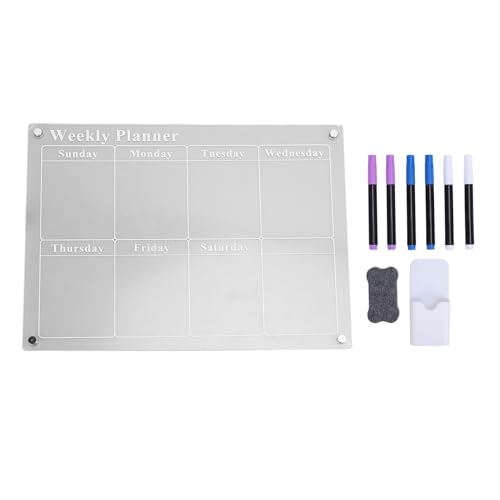 Acryl Trocken Abwischbaren Kalender Planer Whiteboard 6 Magnetische Marker Kühlschrank Bord von Mavaol