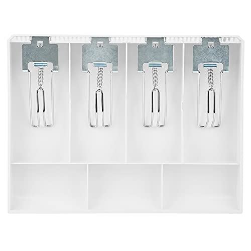 Bargeldschubladen Registereinsatzstaber Ersatzkasse Four Box mit Metallclip für Supermarkt Hotel Hospital Abs Black White Pink 32.2 * 24,5 * 3,5 cm (White) von Mavaol
