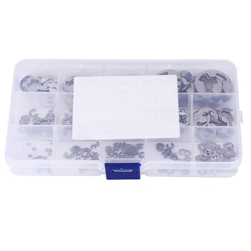 Edelstahl E -Clip -Ringring Circlip Kit 300pcs M1.2 ~ M15 Tragbares Box Organisiertes Szenario von Mavaol