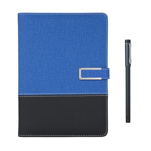 Mavaol Smart Pen + A5 Leder Notebook Gefüttertes Journalplaner Echtzeit-Synchronisierung für die Digitalisierung der Verwendung mit App Voice-to-Text/Offline-Speicher/ (Blau) von Mavaol