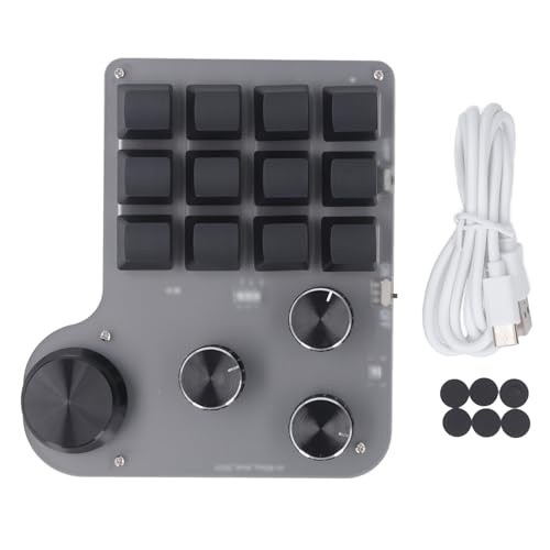 USB Mini Makro Mechanische Gaming -Tastatur programmierbar USB C BT 2,4G 3 Modi 12 Tasten 4 Knöpfe Blue Switch RGB LED für die Industriesteuerung des Gaming -Büros von Mavaol