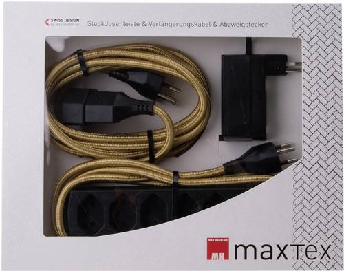 Max Hauri AG 125377 Strom Verlängerungskabel Gold, Schwarz 3.00m von Max Hauri AG