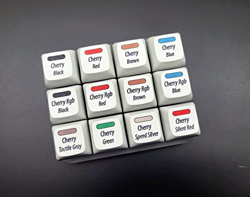 Max keyboard Cherry MX Switch Tester Switch Sampler Mechanische Tastaturen 12-Tasten-Schalter Testwerkzeug (bedruckte PBT-Tastenkappen mit Cherry MX Keyswtich Farbe im Lieferumfang enthalten) von Max keyboard