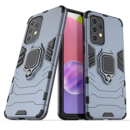 Hülle für Samsung Galaxy A33 5G Drehbar Ringhalter Cover Magnet Bumper Handyhülle Case Stoßfest Doppelschichter Schutzhülle Outdoor Shock Absorption Mit Ring (Samsung Galaxy A33 5G, Marineblau) von Max Power Digital