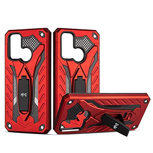 Hülle für Samsung Galaxy M31/M21/M30s Standfunktion Stoßfest Hybrid-Schutzhülle Panzerhülle Hart Case Cover Handyhülle Outdoor Hardcase Handy Bumper Halterun (Samsung Galaxy M31/M21/M30s, Rot) von Max Power Digital