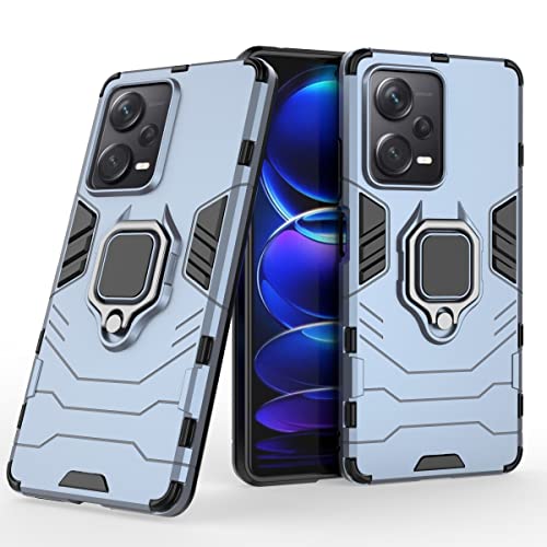 Hülle für Xiaomi Redmi Note 12 Pro Plus 5G Drehbar Ringhalter Cover Magnet Bumper Handyhülle Case Stoßfest Doppelschichter Schutzhülle Outdoor Shock Absorption Mit Ring (Marineblau) von Max Power Digital
