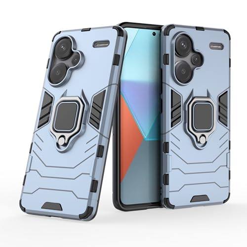 Hülle für Xiaomi Redmi Note 13 Pro Plus Drehbar Ringhalter Cover Magnet Bumper Handyhülle Case Stoßfest Doppelschichter Schutzhülle Outdoor Shock Absorption Mit Ring (Marineblau) von Max Power Digital