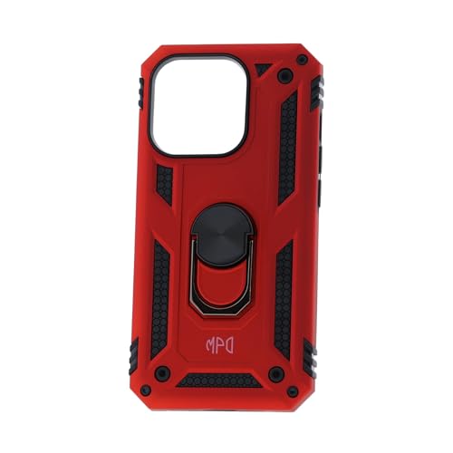 Hülle für iPhone 15 Pro Max Standfunktion Drehbar Ringhalter 360 Grad Case Cover Magnet Bumper Handyhülle Outdoor Hart Hardcase Mit Ring (iPhone 15 Pro Max, Rot) von Max Power Digital