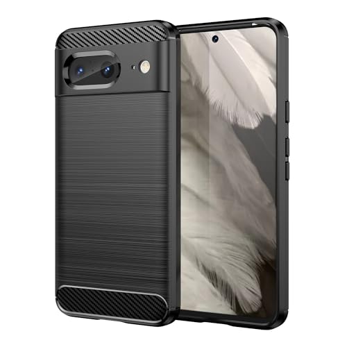 Max Power Digital Hülle für Google Pixel 8 Carbon Cover Schutzhülle Handyhülle Silikon Case Stoßfest Kratzfeste Schutzhülle Schwarz Cover Shock [Kabellose Aufladung Kompatibel] von Max Power Digital