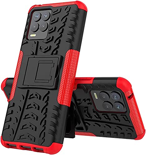 Max Power Digital Hülle für Oppo Realme 8 / Realme 8 Pro Schutzhülle Bumper Handyhülle Case Cover Stoßfest Doppelschichter Outdoor Shock Absorption 360 Grad (Oppo Realme 8 / Realme 8 Pro, Rot) von Max Power Digital