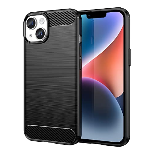 Max Power Digital Hülle für iPhone 14 Carbon Cover Schutzhülle Handyhülle Silikon Case Stoßfest Kratzfeste Schutzhülle Schwarz Cover Shock [Kabellose Aufladung Kompatibel] (iPhone 14) von Max Power Digital
