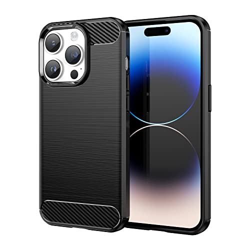 Max Power Digital Hülle für iPhone 14 Pro Carbon Cover Schutzhülle Handyhülle Silikon Case Stoßfest Kratzfeste Schutzhülle Schwarz Cover Shock [Kabellose Aufladung Kompatibel] (iPhone 14 Pro) von Max Power Digital