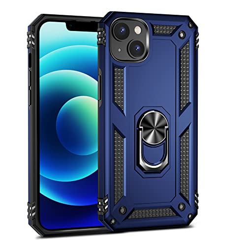 Max Power Digital Hülle für iPhone 15 Standfunktion Drehbar Ringhalter 360 Grad Case Cover Magnet Bumper Handyhülle Outdoor Hart Hardcase Mit Ring (iPhone 15, Blau) von Max Power Digital