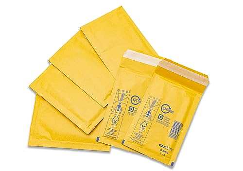 C / 0 gepolsterte Luftpolsterumschläge (150 x 215 mm), goldfarben, 10 Umschläge, goldfarben von Max Solutions