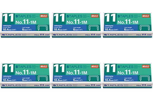 Office 4 All Max. 11-1M Heftklammern Für Vaimo Hefter, 6 Packungen von Max