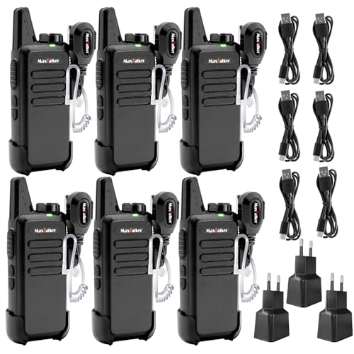 Aufladbar Walkie Talkie Kinder Funkgerät: MaxTalker MT1 Walkie Talkies für Kinder Erwachsene, Walky Talky mit großer Reichweite und Ohrhörer für Schule, Camping, 6er Set Aufladbar Walkie Talkie Kinder Funkgerät: MaxTalker MT1 Walkie Talkies für Kinder Erwachsene, Walky Talky mit großer Reichweite und Ohrhörer für Schule, Camping, 6er Set von MaxTalker