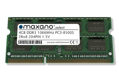 Samsung 3rd 4GB DDR3 1066MHz (PC3-8500) 1,5V 204pin SO-DIMM RAM Arbeitsspeicher von Maxano