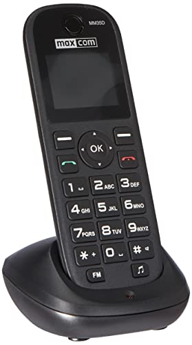 Maxcom MM35D Kabelloses Mobiltelefon mit großen Tasten, 2G, für Büro, Schwarz von Maxcom
