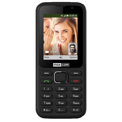 Maxcom Mobiltelefon Seniorenhandy Bluetooth 2,4 Zoll Display 2MP Kamera FM Radio und Taschenlampe Schwarz MK241 4G VoWi-Fi von Maxcom