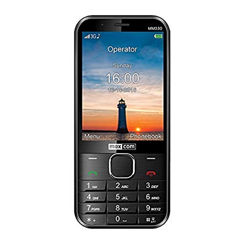 Maxcom Mobiltelefon Seniorenhandy Bluetooth 3,2 Zoll Display 5MP Kamera FM Radio und Taschenlampe Schwarz MM330 3G von Maxcom