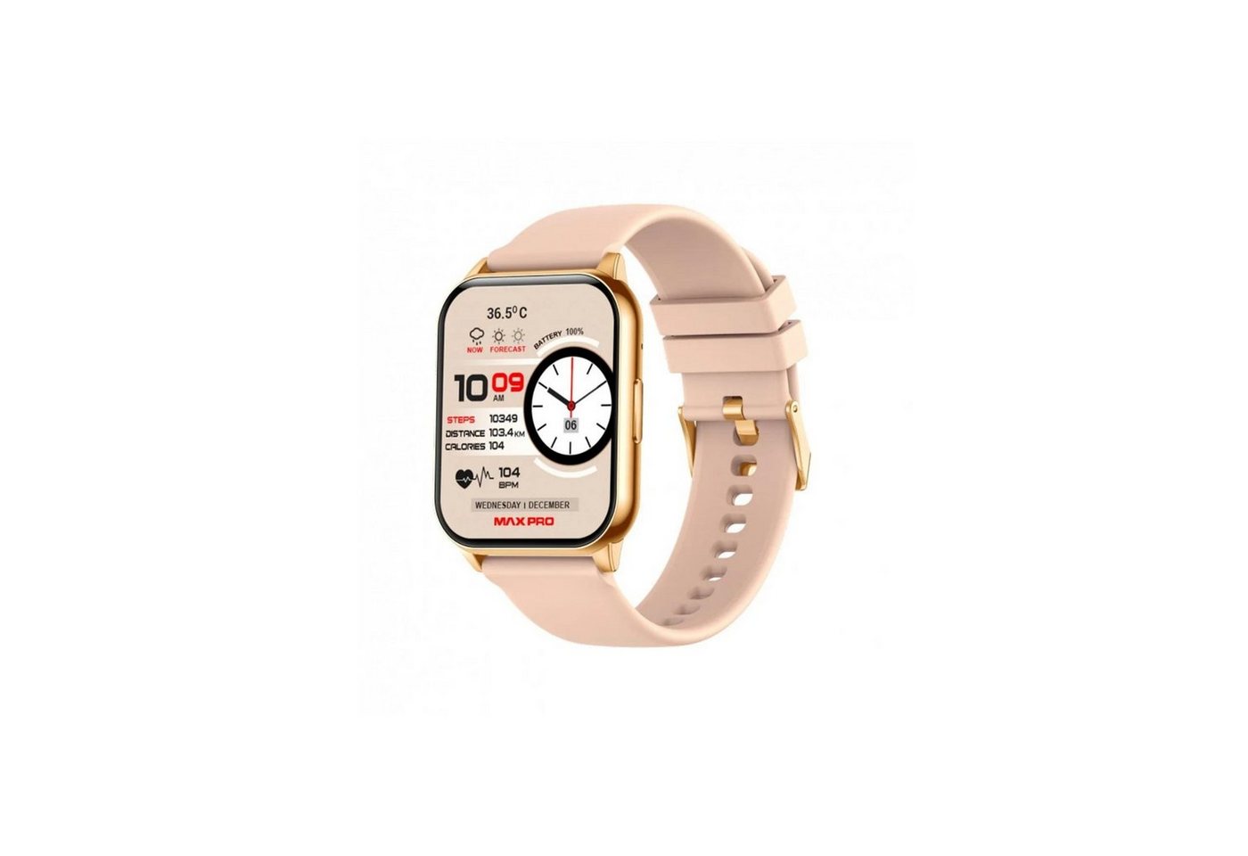 Maxcom TechPulse Pro 1.96 Smartwatch Gold Smartwatch, 1-tlg." von Maxcom
