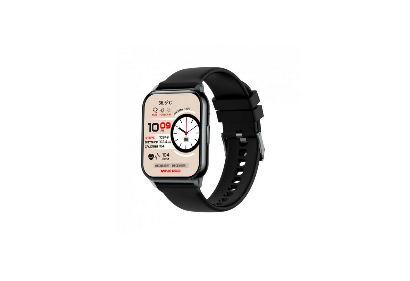 Maxcom TechPulse Pro 1.96 Smartwatch Schwarz Smartwatch, 1-tlg." von Maxcom