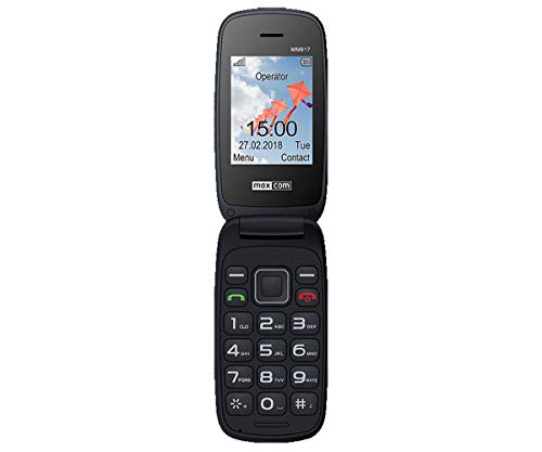 Maxcom mm817 Mobiltelefon Senior, Muscheltyp, 2,4 Zoll, Dual-SIM-Kamera, FM-Radio, Microsd-Steckplatz von Maxcom