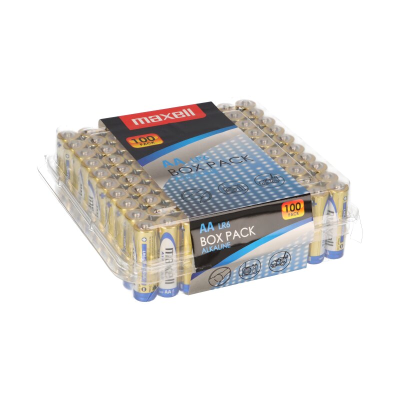 100er Box Maxell Batterien AA Mignon LR6 Alkaline von Maxell