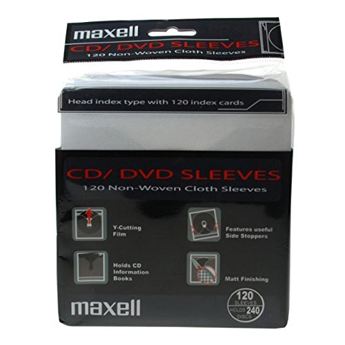 Maxell 303427 303427 doppelseitige CD/DVD Hüllen (ungelocht, 120 Stück) weiß von Maxell