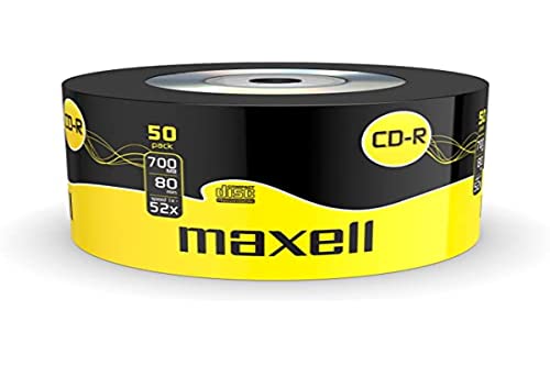 Maxell 624036 CD-R 80 XL Rohlinge (52x Speed, 700MB, 50er Shrink), (50 Disk Pack - Shrink Wrapped) von Maxell