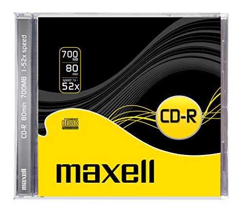 Maxell 624826 CD-R 80 XL Rohlinge (52x Speed, 700MB, 1er Jewelcase) von Maxell