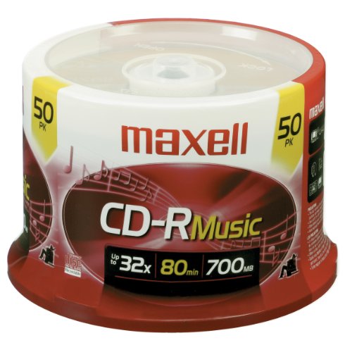Maxell 625156 CDR80MU50PK 80 Minuten CD-Rs (50-Karat-Spindel) rot von Maxell