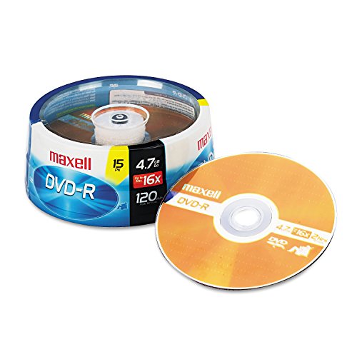 Maxell 638006 DVD-R Discs, 4,7 GB, 16 x, Spindel, Gold, 15 Stück von Maxell